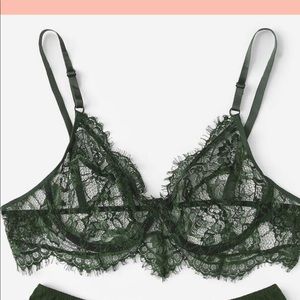 Green bralette . Never been worn